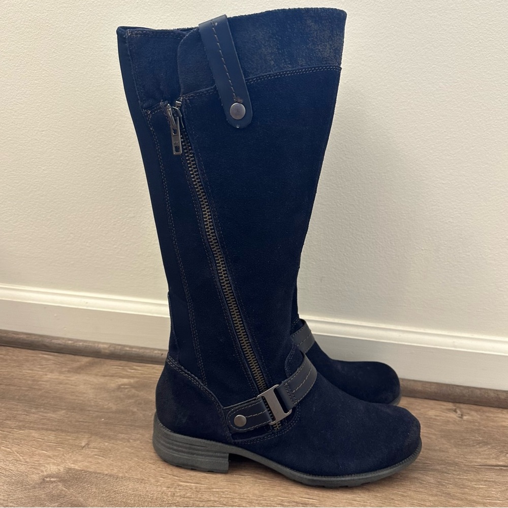Earth Origins Portia Blue Tall Zipper Boots